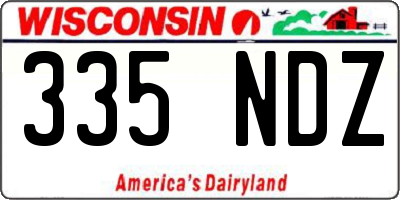 WI license plate 335NDZ