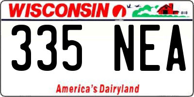 WI license plate 335NEA