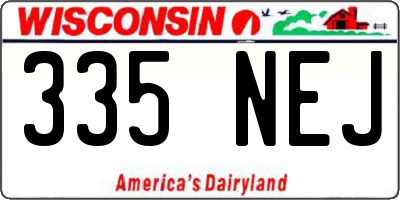 WI license plate 335NEJ