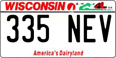 WI license plate 335NEV