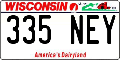 WI license plate 335NEY