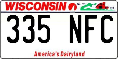 WI license plate 335NFC
