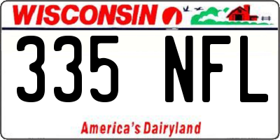WI license plate 335NFL