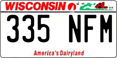 WI license plate 335NFM