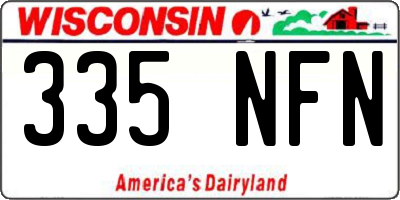 WI license plate 335NFN