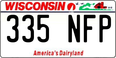 WI license plate 335NFP