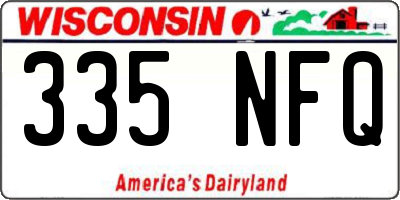 WI license plate 335NFQ