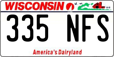 WI license plate 335NFS