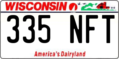 WI license plate 335NFT