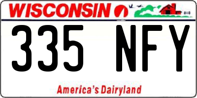 WI license plate 335NFY