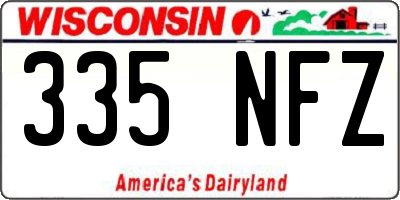 WI license plate 335NFZ