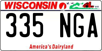 WI license plate 335NGA