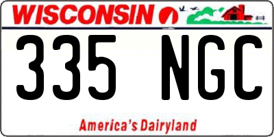 WI license plate 335NGC