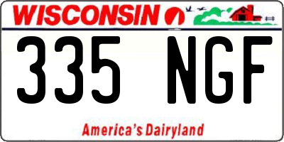 WI license plate 335NGF