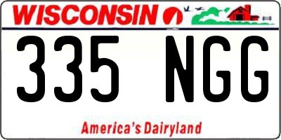 WI license plate 335NGG