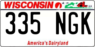 WI license plate 335NGK