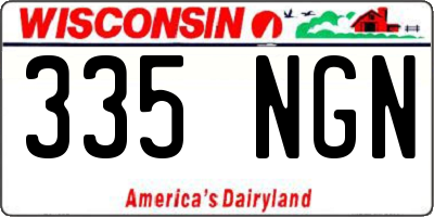 WI license plate 335NGN