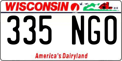 WI license plate 335NGO
