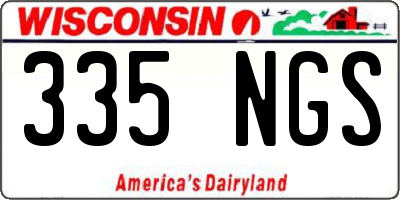 WI license plate 335NGS