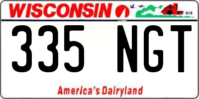 WI license plate 335NGT
