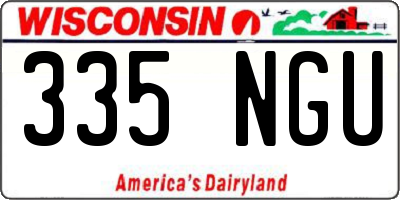 WI license plate 335NGU
