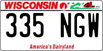 WI license plate 335NGW