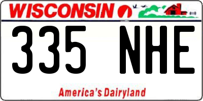 WI license plate 335NHE