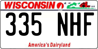 WI license plate 335NHF
