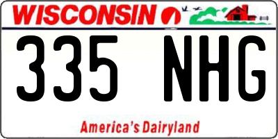 WI license plate 335NHG