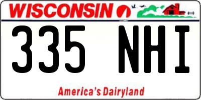 WI license plate 335NHI