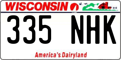 WI license plate 335NHK