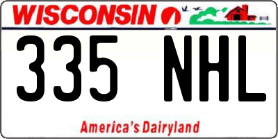 WI license plate 335NHL