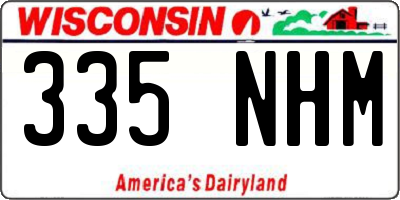 WI license plate 335NHM