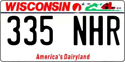 WI license plate 335NHR