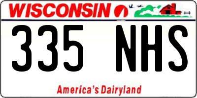 WI license plate 335NHS