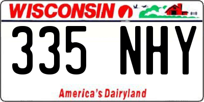 WI license plate 335NHY
