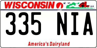 WI license plate 335NIA