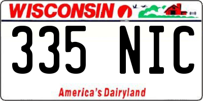 WI license plate 335NIC