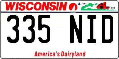 WI license plate 335NID