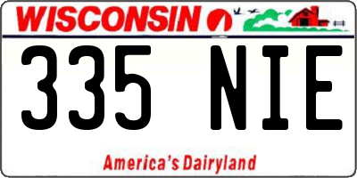 WI license plate 335NIE