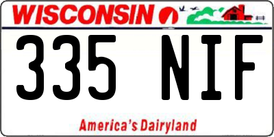 WI license plate 335NIF