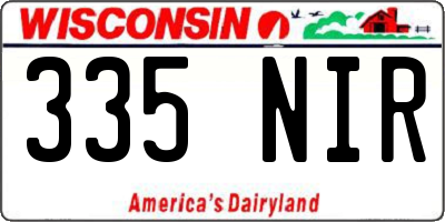 WI license plate 335NIR