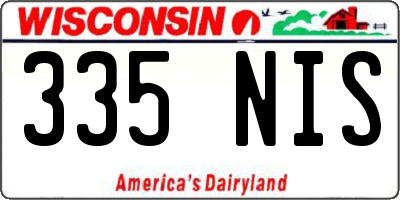 WI license plate 335NIS