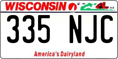 WI license plate 335NJC