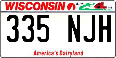 WI license plate 335NJH