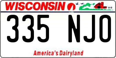 WI license plate 335NJO