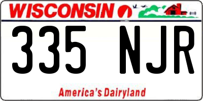 WI license plate 335NJR