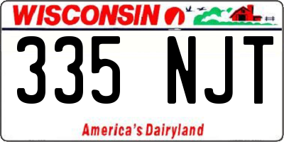 WI license plate 335NJT