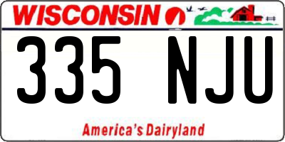 WI license plate 335NJU