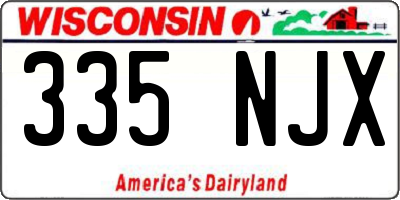 WI license plate 335NJX